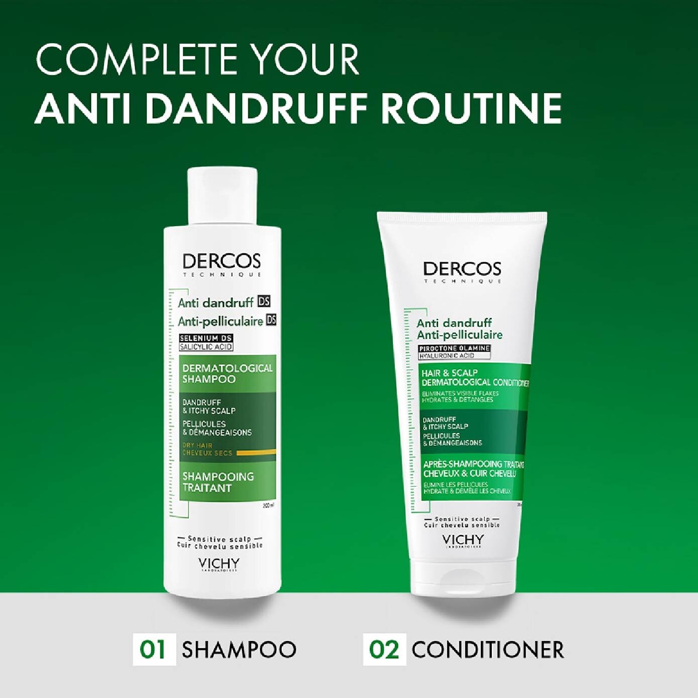DERCOS Anti-Dandruff Normal to Dry Hair Shampoo 200ml image