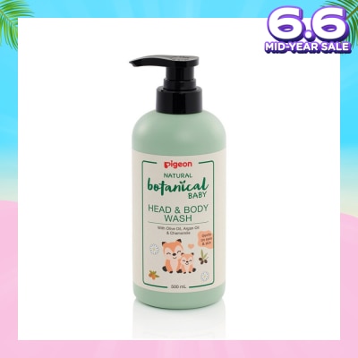 PIGEON Natural Botanical Baby Head & Body Wash (Gentle on Eyes & Skin) 500ml