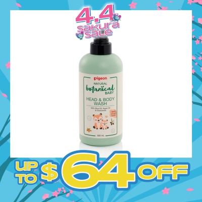 PIGEON - Natural Botanical Baby Head & Body Wash (Gentle on Eyes & Skin) 500ml