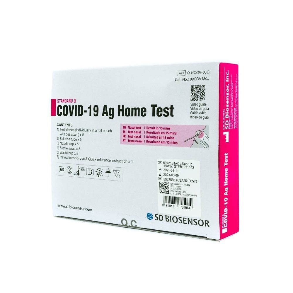 [Approved by HSA] Standard Q Covid-19 AG Home Test Antigen Rapid Self Test (ART) Kit 5s (Expiry: 5 Apr 2024)