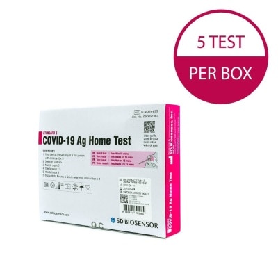 SD BIOSENSOR [Approved by HSA] Standard Q Covid-19 AG Home Test Antigen Rapid Self Test (ART) Kit 5s (Expiry: 5 Apr 2024)