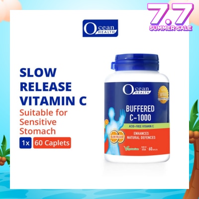 OCEAN HEALTH Buffered C-1000 Tablet (For Immunity + Slow Release Vitamin C + Vegetarian) 60s