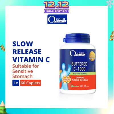 OCEAN HEALTH Buffered C-1000 Tablet (For Immunity + Slow Release Vitamin C + Vegetarian) 60s
