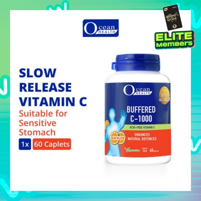 OCEAN HEALTH Buffered C-1000 Tablet (For Immunity + Slow Release Vitamin C + Vegetarian) 60s