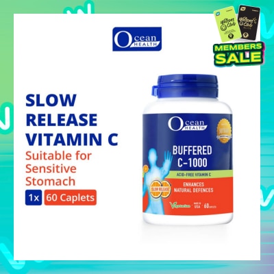 OCEAN HEALTH Buffered C-1000 Tablet (For Immunity + Slow Release Vitamin C + Vegetarian) 60s