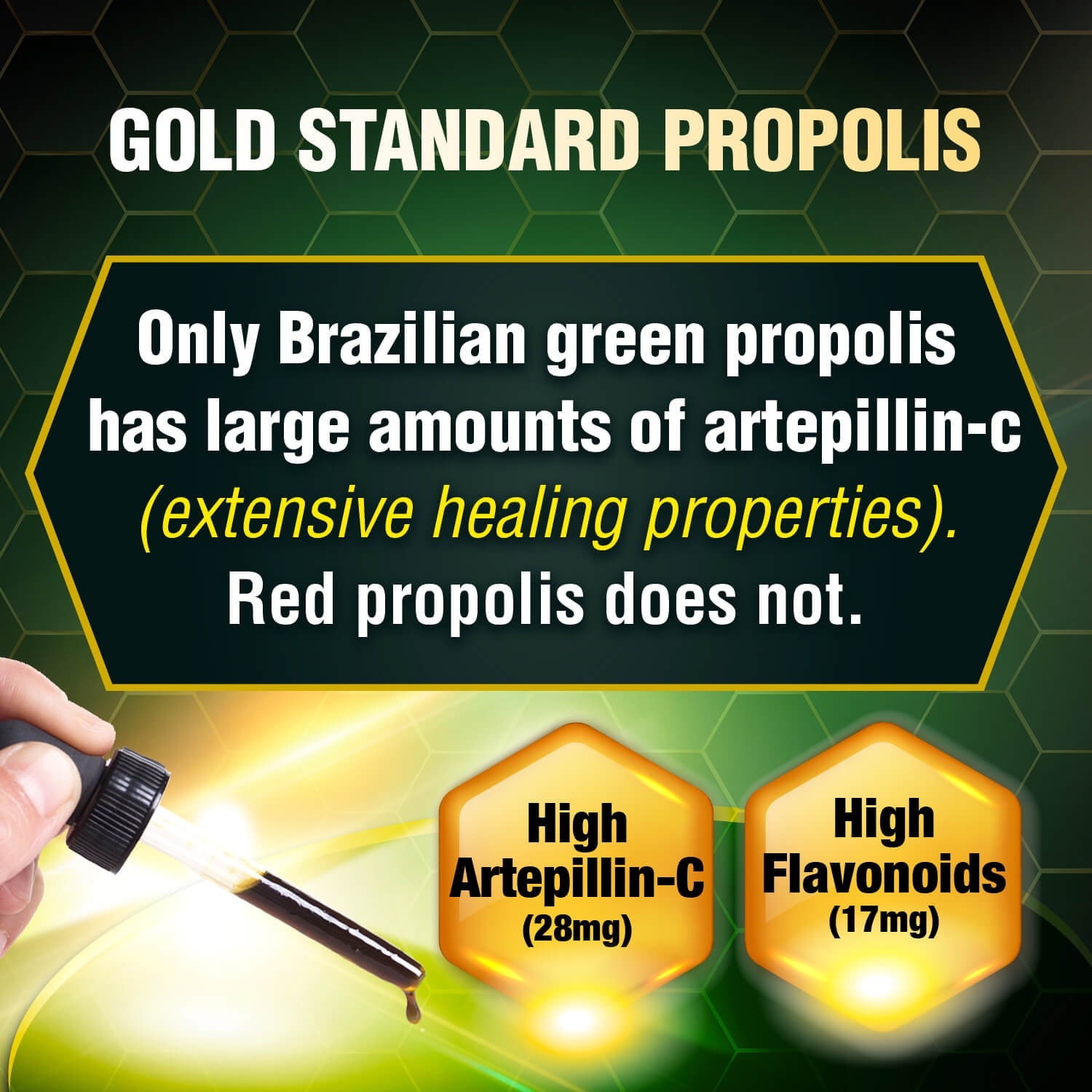 Brazilian Green Propolis Extract (Highest Artepilin C & Flavonoids, for Immunity, Cough, Sore Throat,Flu, Ulcer, Antibiotic Tincture, Concentrated Liquid) 30ml