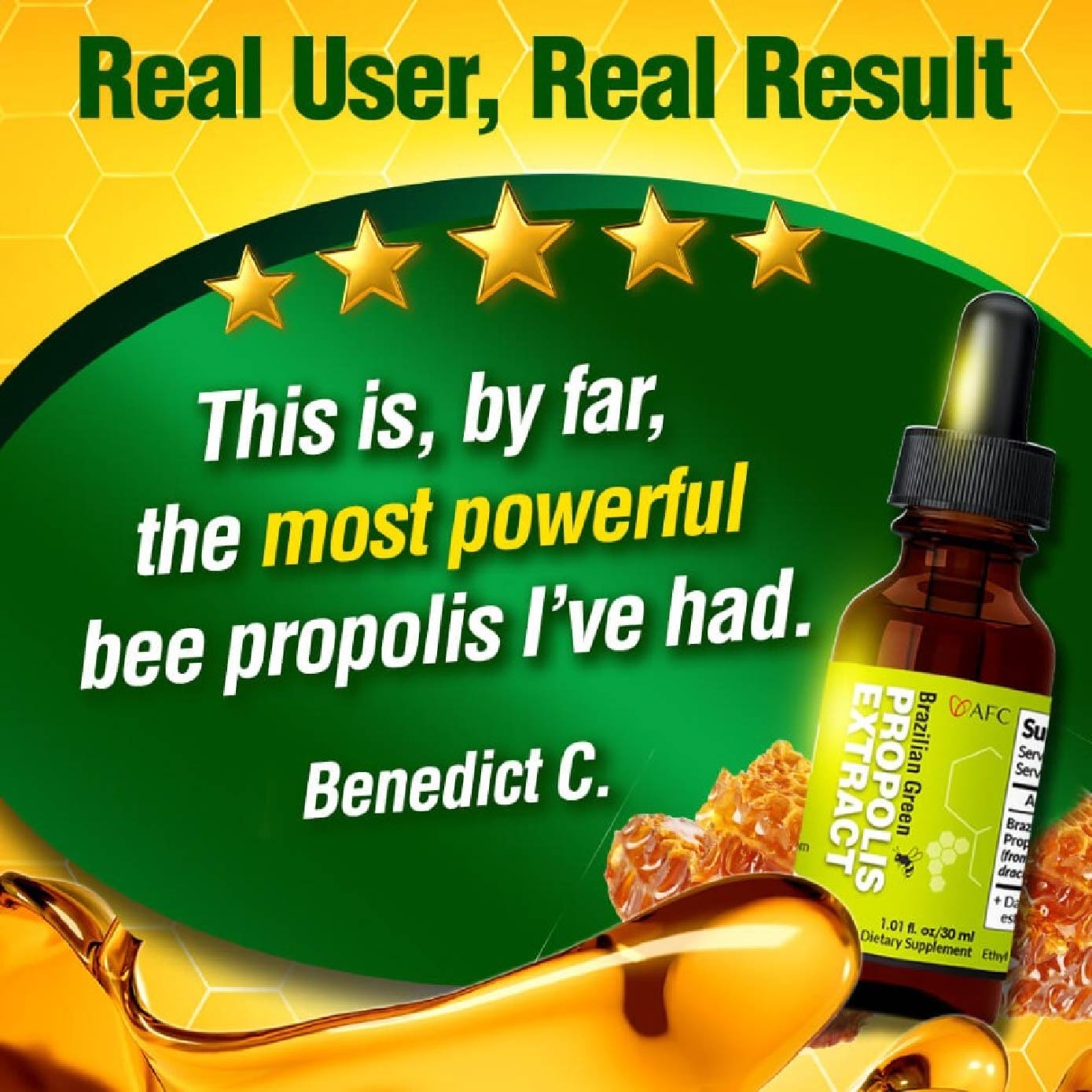 Brazilian Green Propolis Extract with Artepilin C & Flavonoids (Immune & Throat Support) 30ml