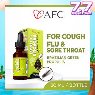 AFC Brazilian Green Propolis Extract (Highest Artepilin C & Flavonoids, for Immunity, Cough, Sore Throat,Flu, Ulcer, Antibiotic Tincture, Concentrated Liquid) 30ml
