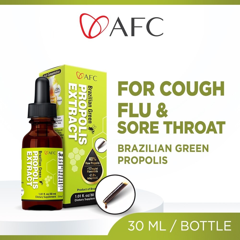 Brazilian Green Propolis Extract (Highest Artepilin C & Flavonoids, for Immunity, Cough, Sore Throat,Flu, Ulcer, Antibiotic Tincture, Concentrated Liquid) 30ml