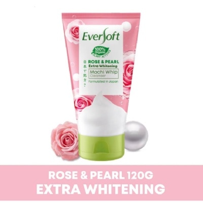 EVERSOFT 100% Organic Rose & Pearl Mochi Whip Cleanser (Extra Whitening) 120g