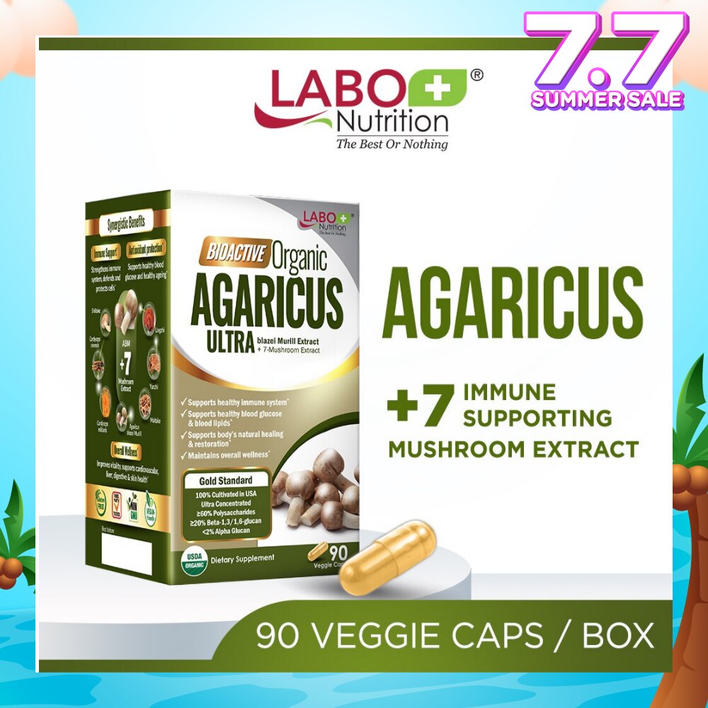 Bioactive Organic Agaricus Ultra Dietary Supplement Veggie Capsule (For Immune Health & Blood Glucose Support) 90s