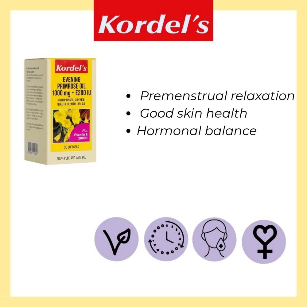 Evening Primrose Oil 1000 mg + Vitamin E 200 IU 30s