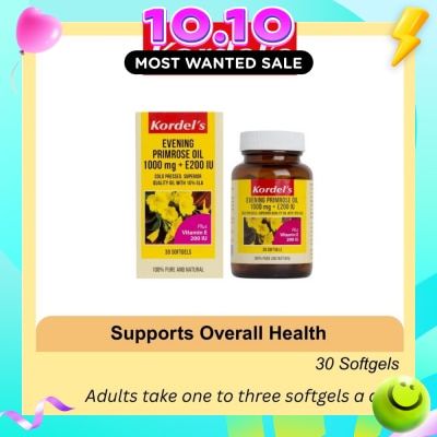 KORDEL'S Evening Primrose Oil 1000 mg + Vitamin E 200 IU 30s image