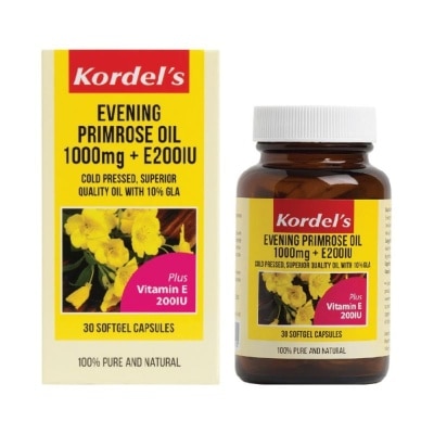 KORDEL'S - Evening Primrose Oil 1000 mg + Vitamin E 200 IU 30s