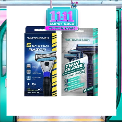 WATSONS Men Twin Blade & 5 System Razor Bundle Set 1s image