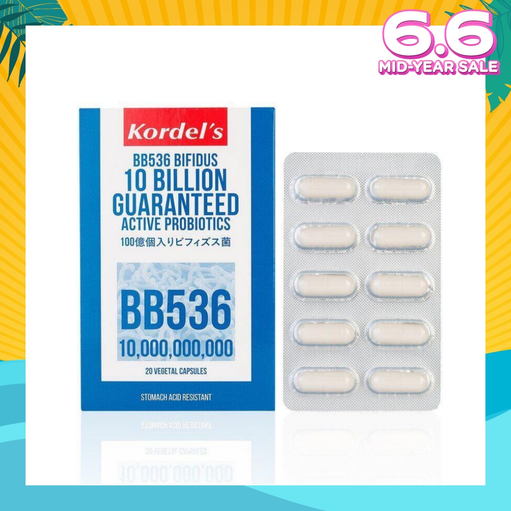 BB536 Bifidus 10 Billion Active Probiotics x 20 Vegetal Capsules