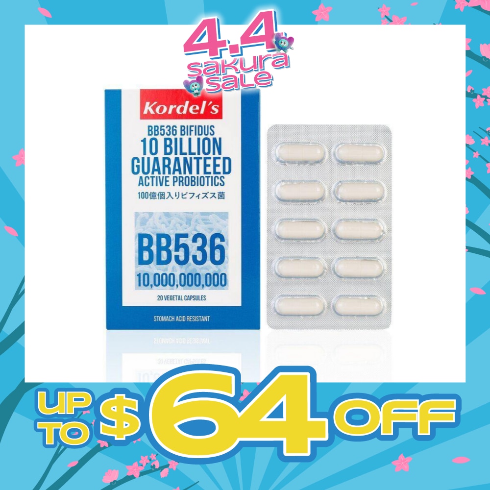 BB536 Bifidus 10 Billion Active Probiotics x 20 Vegetal Capsules