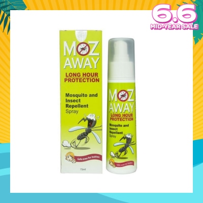 MOZ AWAY Mosquito & Insect Repellant Spray Long Hour Protection (Safe Even for Babies) 75ml