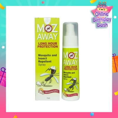 MOZ AWAY Mosquito & Insect Repellant Spray Long Hour Protection (Safe Even for Babies) 75ml