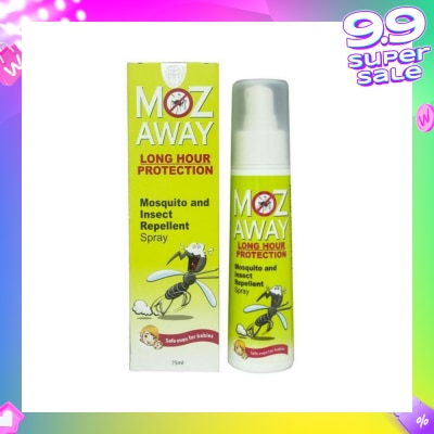 MOZ AWAY Mosquito & Insect Repellant Spray Long Hour Protection (Safe Even for Babies) 75ml