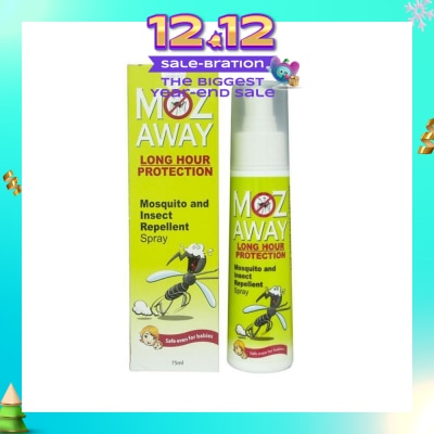 MOZ AWAY Mosquito & Insect Repellant Spray Long Hour Protection (Safe Even for Babies) 75ml (Expiry: Sep`2026)