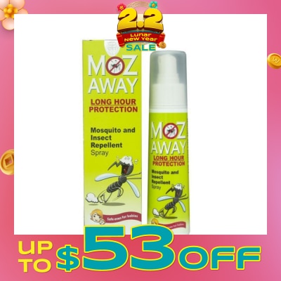 MOZ AWAY Mosquito & Insect Repellant Spray Long Hour Protection (Safe Even for Babies) 75ml (Expiry: Sep`2026)