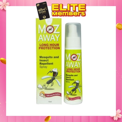 MOZ AWAY Mosquito & Insect Repellant Spray Long Hour Protection (Safe Even for Babies) 75ml (Expiry: Sep`2026)