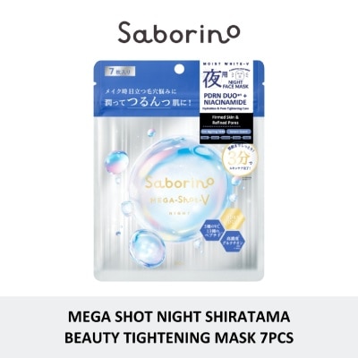 SABORINO - Mega Shot Night Shiratama PDRN Duo + Niacinamide Face Mask 7s
