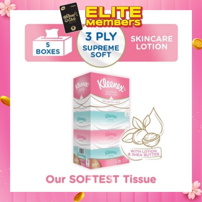 KLEENEX Ultra Soft 3ply Facial Tissue Silky Smooth 80s x 5 Box