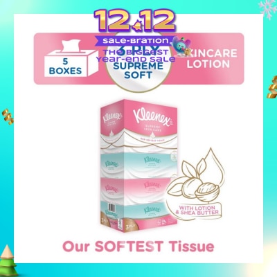 KLEENEX Ultra Soft 3ply Facial Tissue Silky Smooth 80s x 5 Box