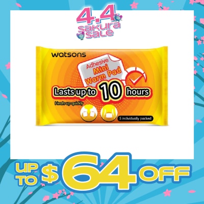 WATSONS - Adhesive Mini Warm Pad (Heats Up Quickly, Lasts Up to 10 Hours, Individually Packed) 5s