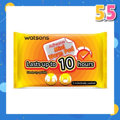 WATSONS Adhesive Mini Warm Pad (Heats Up Quickly, Lasts Up to 10 Hours, Individually Packed) 5s