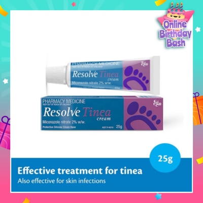 EGO QV Resolve Tinea Cream (Effective Treatment for Tinea & Skin Infections) 25g