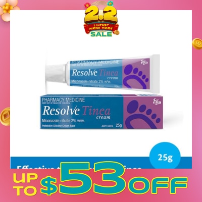 EGO QV Resolve Tinea Cream (Effective Treatment for Tinea & Skin Infections) 25g