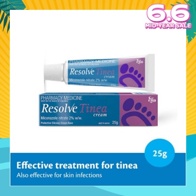 EGO QV Resolve Tinea Cream (Effective Treatment for Tinea & Skin Infections) 25g