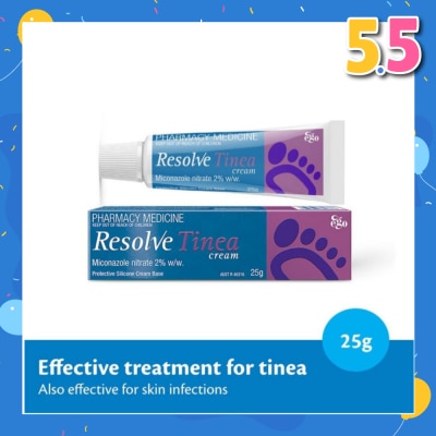 EGO QV Resolve Tinea Cream (Effective Treatment for Tinea & Skin Infections) 25g