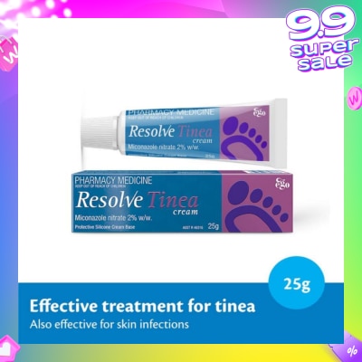 EGO QV Resolve Tinea Cream (Effective Treatment for Tinea & Skin Infections) 25g