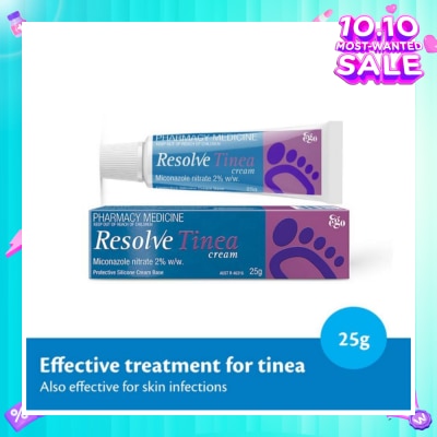 EGO QV Resolve Tinea Cream (Effective Treatment for Tinea & Skin Infections) 25g