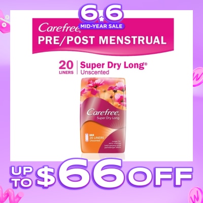 CAREFREE - Super Dry Long Unscented Panty Liners 20s