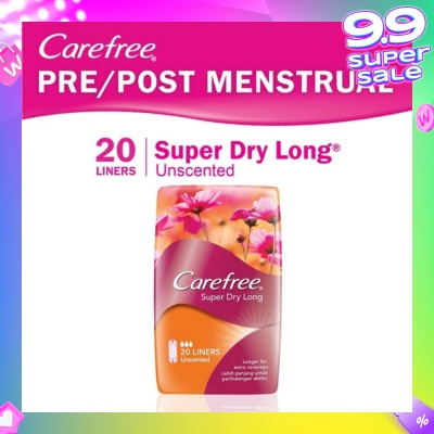 CAREFREE Super Dry Long Unscented Panty Liners 20s