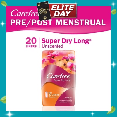 CAREFREE Super Dry Long Unscented Panty Liners 20s image