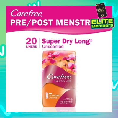 CAREFREE Super Dry Long Unscented Panty Liners 20s