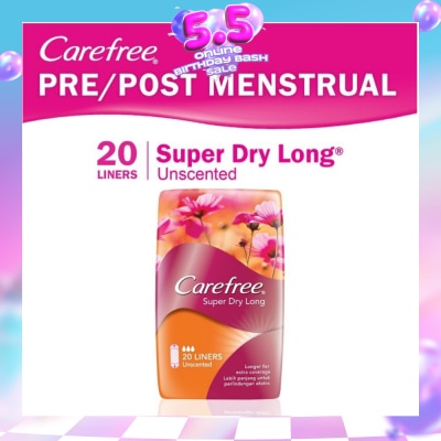 CAREFREE - Super Dry Long Unscented Panty Liners 20s