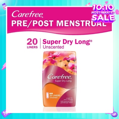 CAREFREE Super Dry Long Unscented Panty Liners 20s