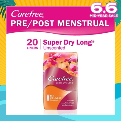 CAREFREE Super Dry Long Unscented Panty Liners 20s
