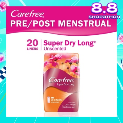 CAREFREE Super Dry Long Unscented Panty Liners 20s
