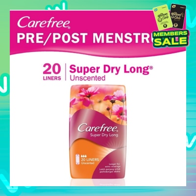 CAREFREE Super Dry Long Unscented Panty Liners 20s