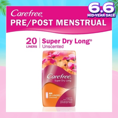 CAREFREE Super Dry Long Unscented Panty Liners 20s