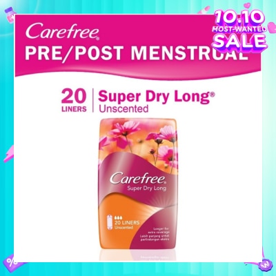 CAREFREE Super Dry Long Unscented Panty Liners 20s