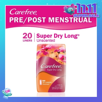CAREFREE Super Dry Long Unscented Panty Liners 20s